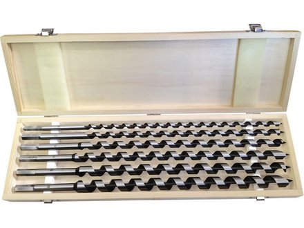 Vrtáky hadovité do dřeva Extol Premium (8801292) sada 6ks, Ø10-12-14-16-18-20x460mm, šestihranná stopka, v dřevěné kazetě