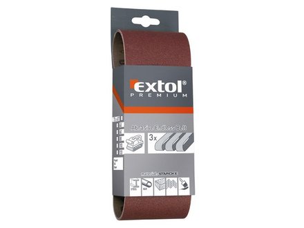 Plátno brusné Extol Premium (8803504) plátno brusné nekonečný pás, bal. 3ks, P40, 75x457mm