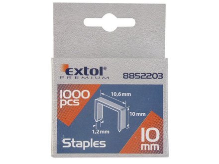 Spony Extol Premium (8852202) balení 1000ks, 8mm, 10,6x0,52x1,2mm