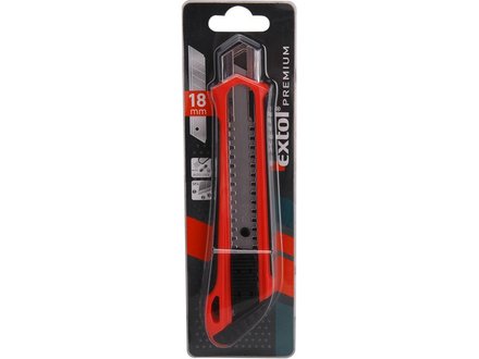 Nůž ulamovací Extol Premium (8855022) s kovovou výztuhou, 18mm, pogumovaná rukojeť (1)