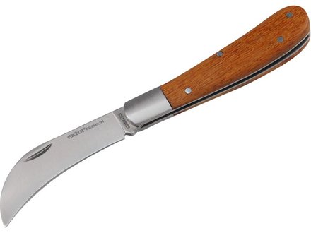Nůž štěpařský Extol Premium (8855110) zavírací nerez, 170/100mm, délka otevřeného nože 170mm, délka zavřeného nože 100mm, kvalitní dřevěná rukojeť