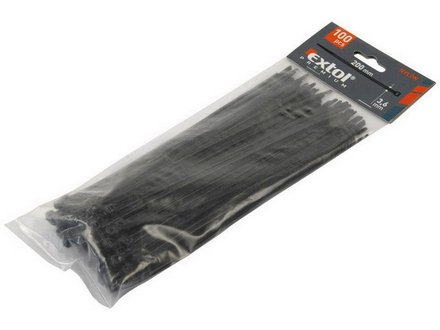 Pásky na vodiče Extol Premium (8856172) černé, 540x7,6mm, 50ks, NYLON