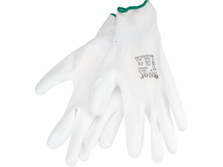 Rukavice Extol Premium (8856632) rukavice z polyesteru polomáčené v PU, bílé, 10&quot;