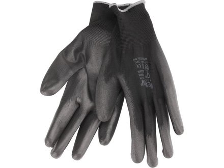 Rukavice Extol Premium (8856637) rukavice z polyesteru polomáčené v PU, černé, 10&quot;