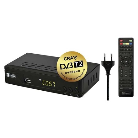 DVB-T2 přijímač Emos J6009 EM170 HD