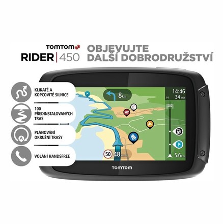 Motocyklová navigace TomTom Rider 450 World  Premium pack, LIFETIME