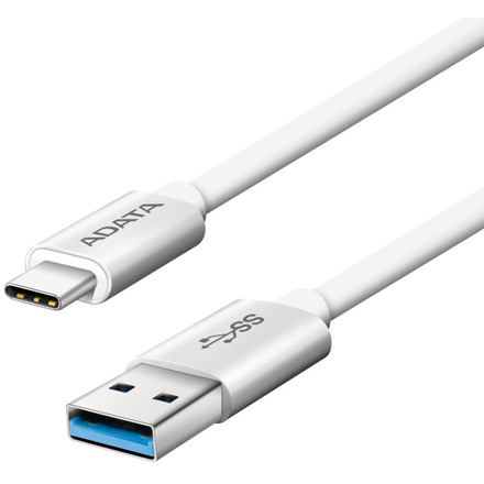 USB kabel A-Data USB 3.1 / USB-C, 1m, hliníkový - bílý