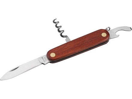 Nůž kapesní zavírací Extol Craft (91373) nůž kapesní zavírací 3dílný nerez, 85mm, délka zavřeného nože 85mm, složení: nůž, vývrtka, otvírák, dřevěná rukojeť, NEREZ