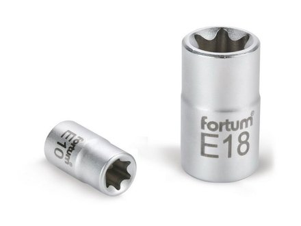 Hlavice nástrčná Fortum (4700703) hlavice nástrčná vnitřní TORX, 1/2&quot;, E 18, L 38mm, 61CrV5