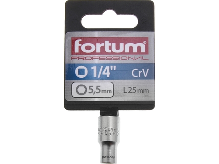 Hlavice nástrčná Fortum (4701405) hlavice nástrčná, 1/4", 5,5mm, L 25mm, 61CrV5 (1)