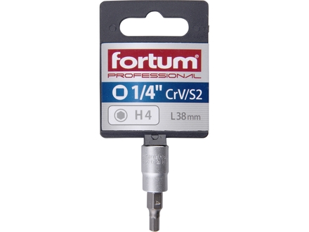 Hlavice zástrčná Fortum (4701604) hlavice zástrčná imbus, 1/4", HX 4, L 38mm, CrV/S2 (1)