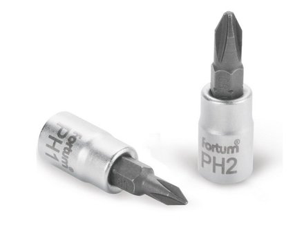 Hlavice zástrčná Fortum (4701813) hlavice zástrčná šroubovák PH, 1/4", PH 3, L 37mm, CrV/S2