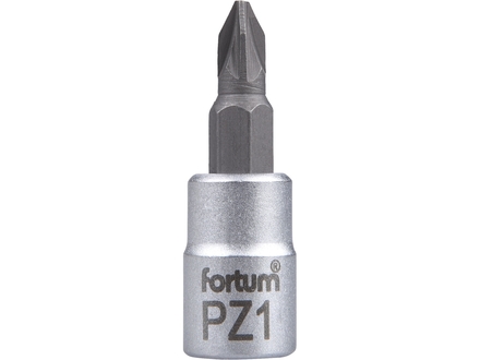 Hlavice zástrčná Fortum (4701821) hlavice zástrčná šroubovák PZ, 1/4&quot;, PZ 1, L 37mm, CrV/S2
