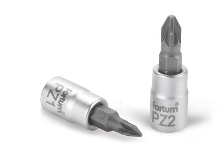 Hlavice zástrčná Fortum (4701823) hlavice zástrčná šroubovák PZ, 1/4", PZ 3, L 37mm, CrV/S2