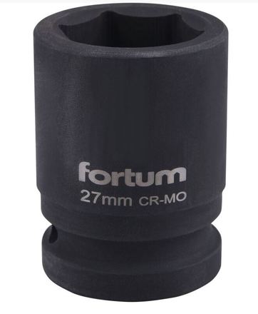 Hlavice nástrčná Fortum (4703027) hlavice nástrčná rázová, 3/4“, 27mm, L 52mm, CrMoV (1)