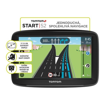 GPS navigace TomTom START 52 Europe, LIFETIME mapy