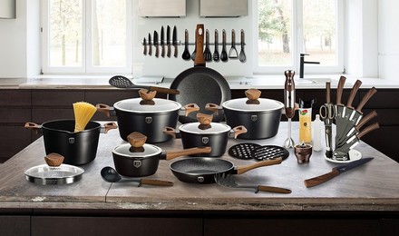 WOK pánev s mramorovým povrchem Berlingerhaus BH-1719 28 cm Forest Line Rosewood (3)