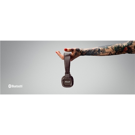 Polootevřená sluchátka Marshall Major II Bluetooth - hnědá (6)