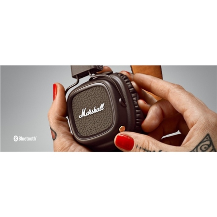 Polootevřená sluchátka Marshall Major II Bluetooth - hnědá (7)