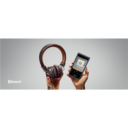 Polootevřená sluchátka Marshall Major II Bluetooth - hnědá (9)
