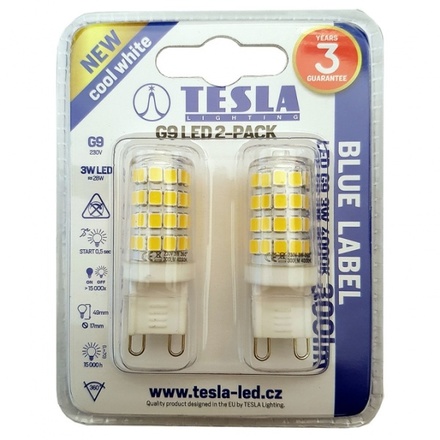 LED žárovka Tesla LED žárovka G9 3W 230V 200lm 3000K Teplá bílá