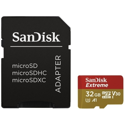 Paměťová karta Sandisk Extreme microSDHC 32GB 100MB/s + adaptér (SDSQXAF-032G-GN6AA)