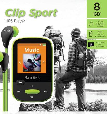 MP3 přehrávač SanDisk Sansa Clip Sports 8GB, zelený (1)