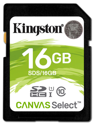 Paměťová karta Kingston Canvas Select SDHC 16GB UHS-I U1 (80R/ 10W)
