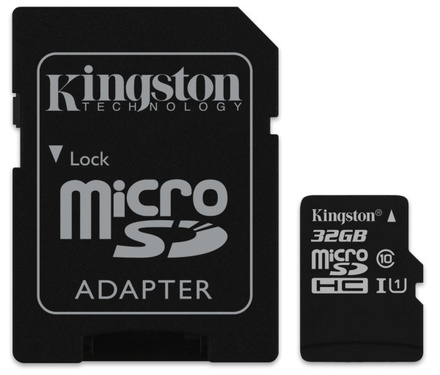 Paměťová karta Kingston Canvas Select MicroSDHC 32GB UHS-I U1 (80R/ 10W) + adapter
