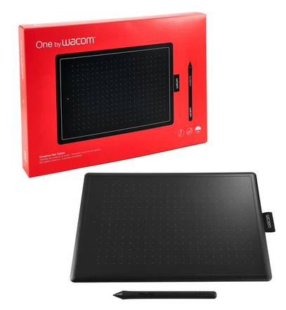 Grafický tablet k počítači Wacom One By Medium - černý/ červený (4)