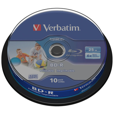 BD disk Verbatim BD-R SL 25GB 6x, printable, spindle, 10ks (43804)