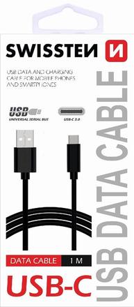 USB kabel Swissten USB / USB-C 3.1 1,2m černá