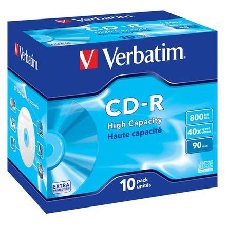 CD disk Verbatim CD-R 800MB 40x, jewel box, 10ks (43428)