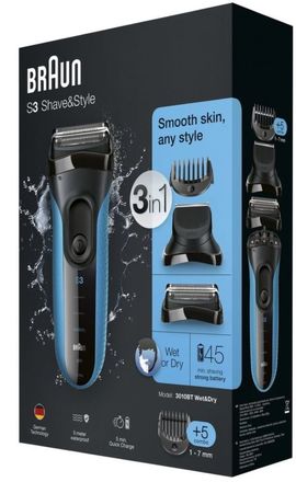 Pánský holící strojek Braun Series 3 3010 BT ShaveStyle (2)