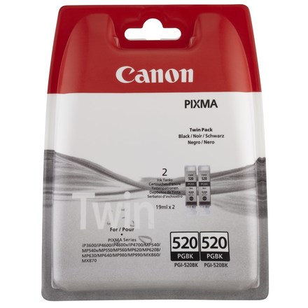 Inkoustová náplň Canon PGI-520BK, 420 stran originální - černá