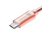 USB kabel Connect IT Wirez Steel Knight MicroUSB, 1m, ocelový, opletený - růžový/ zlatý (1)