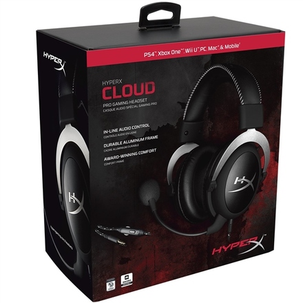 Sluchátka s mikrofonem HyperX Cloud - stříbrný (7)