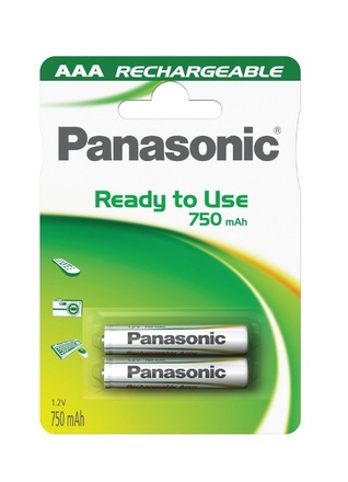 Nabíjecí mikrotužkové baterie Panasonic Ready to Use AAA 750 2ks HHR-4MVE/2BC