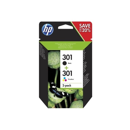 Inkoustová náplň HP 301 - multipack(černá, 3-barevná) originální