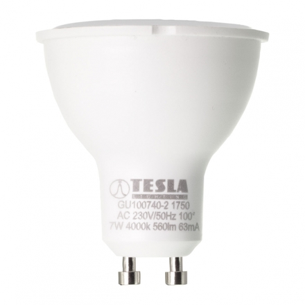LED žárovka Tesla LED žárovka/ GU10/ 7W/ 230V/ 560lm/ 4000K/ denní bílá