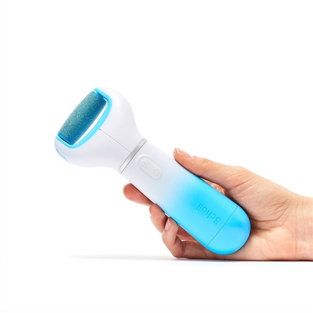 Elektrický pilník Scholl Velvet smooth elektrický pilník na chodidla s mořskými minerály, modrý (1)