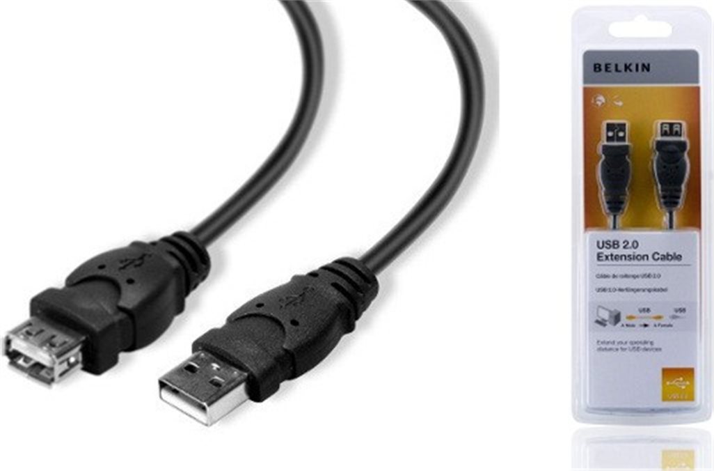 Belkin USB 2.0 Extension 6ft Cable (F3U153CP1.8M) Price in Kuwait - Xcite