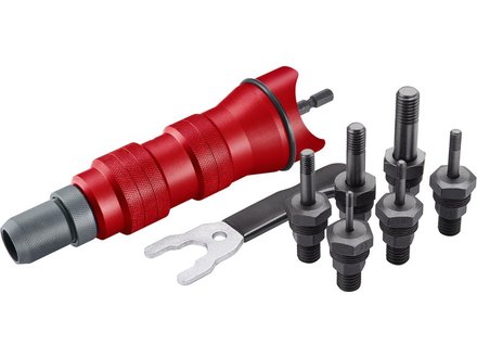 Nástavec nýtovací na vrtačku Fortum (4770654) nástavec nýtovací na vrtačku, pro nýtovací matice M3-M8, CrMO