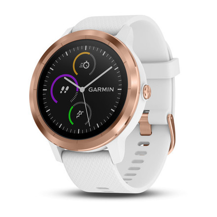 Chytré hodinky Garmin vívoActive3 Optic Rose Gold, White band (1)