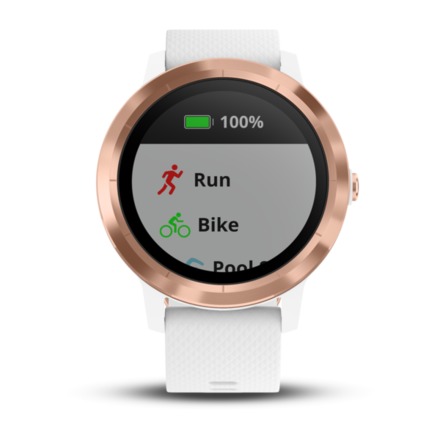 Chytré hodinky Garmin vívoActive3 Optic Rose Gold, White band (2)