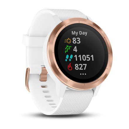 Chytré hodinky Garmin vívoActive3 Optic Rose Gold, White band (3)