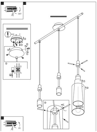 Lustr Eglo 90305 Lustr závěsný PINTO NERO 3xE27/60W kouřová (1)