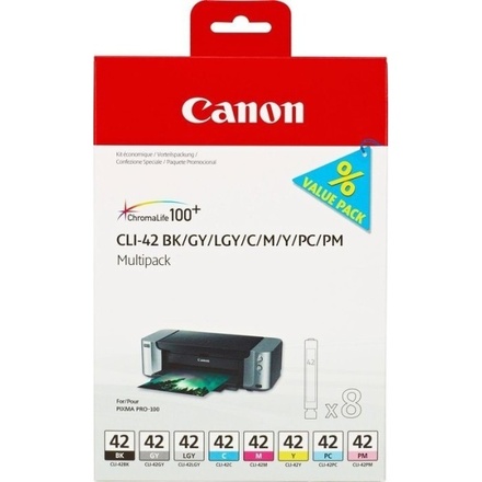 Inkoustová náplň Canon CLI-42 Multi Pack originální - černá/ šedá/ červená/ modrá/ žlutá