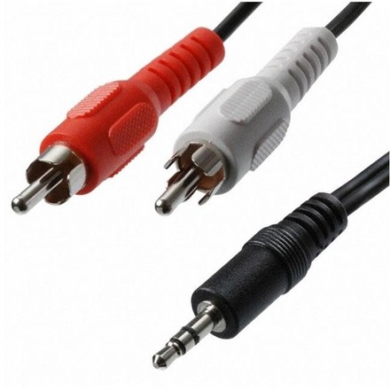 Redukční kabel AQ Audio 3, 5 mm na 2x RCA konektor, M/ M, 1, 2 m - černá (CA42012)