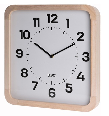 Nástěnné hodiny Excellent KO-HZ2000020bila dřevěný rám 40 x 40 cm bílá